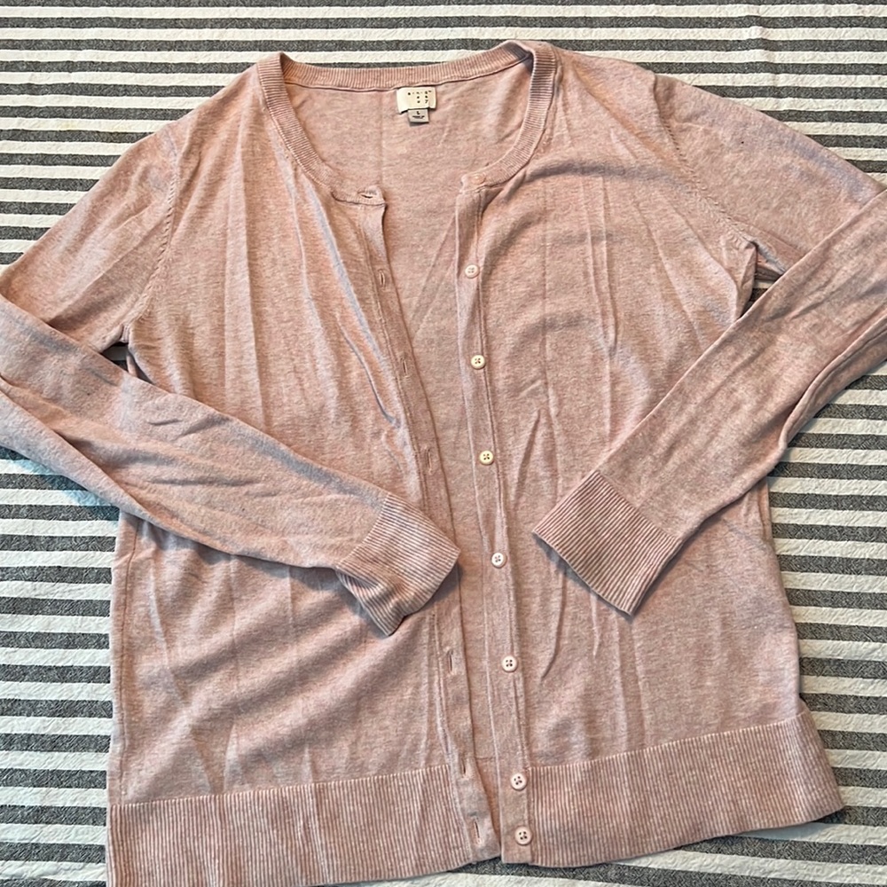 Soft heathered pink a new day cardigan, size large
